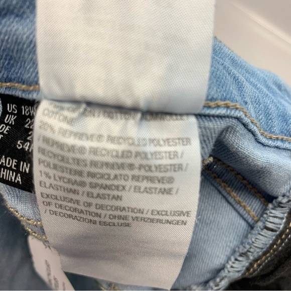 Susan Graver  Jeans Woman 18WP  Wide Leg Crop‎ Frayed Hem Pockets Stretch New - Picture 10 of 14